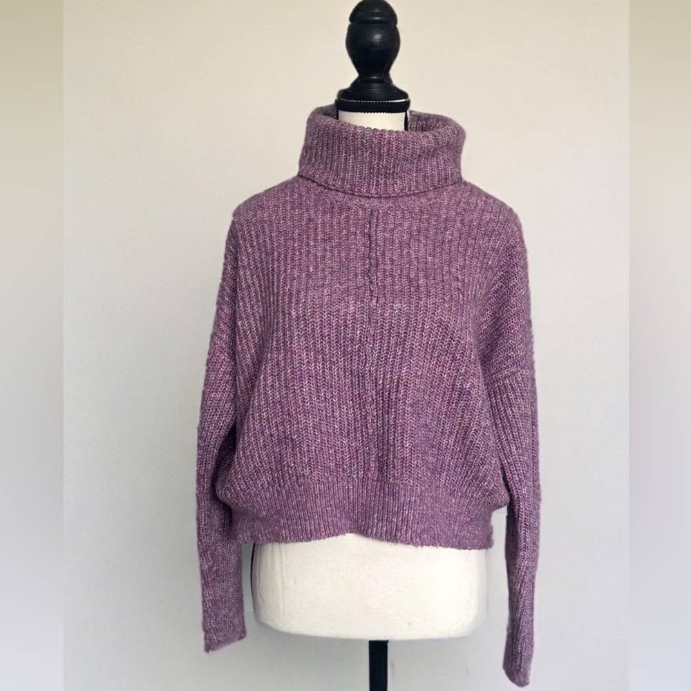 NWOT Lucky Brand Cropped Turtle Neck Knit Sweater